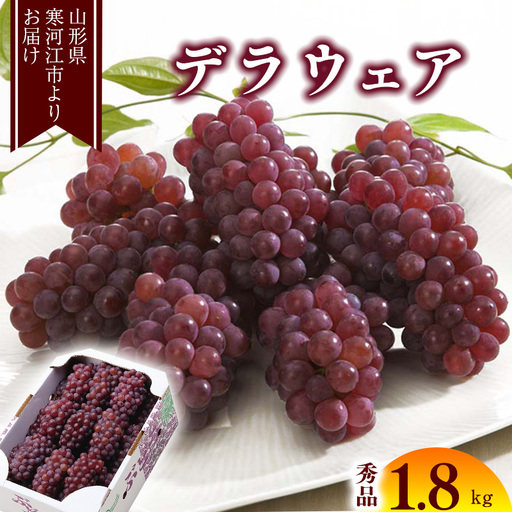 《先行予約》 令和8年産 「デラウェア」 秀品 約1.8kg （8-16房） 種無しぶどう 山形県産【2026年7月末頃 - 8月末頃発送予定】 ※配送不可 沖縄・離島　012-B-MM010