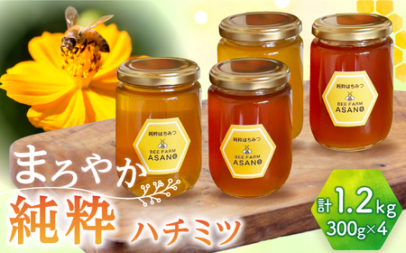 【年内発送：12/24までの寄附】純粋ハチミツ 4種セット (アカシア 山桜 ソヨゴ 野山の花 300g×各1) 瑞浪市 / honey shop Bee farm asano 蜂蜜 はちみつ [AZBT015]