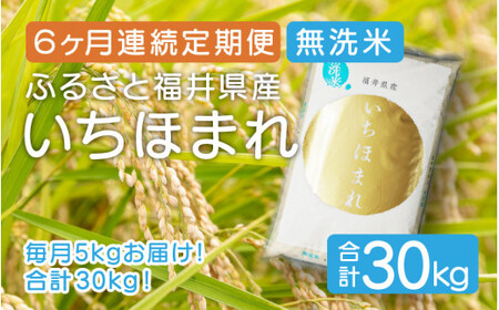 [051-g001] 定期便 無洗米 いちほまれ 5kg × 6回