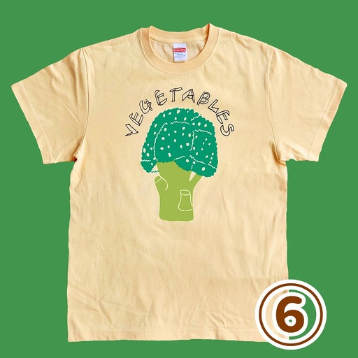 オリジナル 手刷り イラスト Tシャツ  ハンドプリント 手作り 半袖 カットソー メンズ レディース【ブロッコリー XLサイズ】