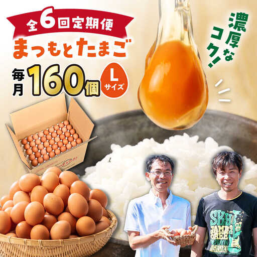 【6回定期便】 まつもとたまご Lサイズ 赤玉 160個 ＜松本養鶏場＞[CCD015]