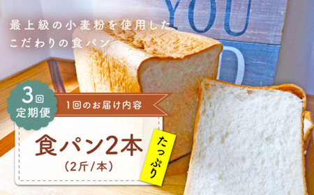 【3回定期便】  食パン 2本[CFL011] パン