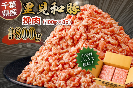 里見和豚 小分け 挽肉800g(100g×8パック)個別包装 トレイ不使用 mi0017-0007 ひき肉 ミンチ 豚 肉