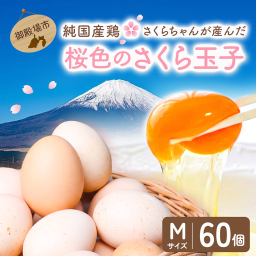 純国産鶏さくらちゃんが産んだ桜色のさくら玉子の五分咲き60個◇