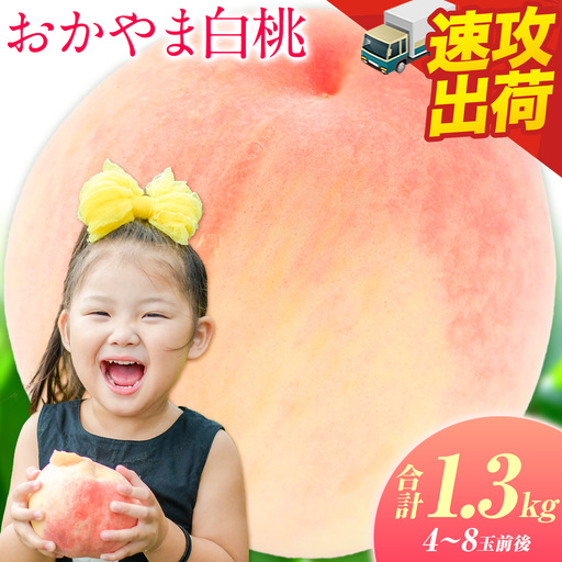 桃 岡山の桃 約1.3kg 白桃