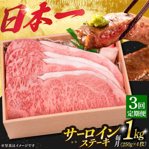 【3回定期便】長崎和牛A5特選 サーロインステーキ 250g×4  [DBJ015] 牛肉 焼肉 ステーキ 