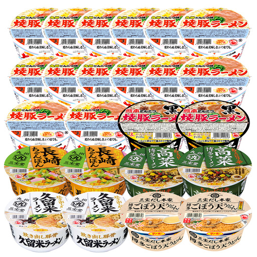 焼豚ラーメン・カップ麺詰合せ 計24食入(12食×各1ケース) K001074
