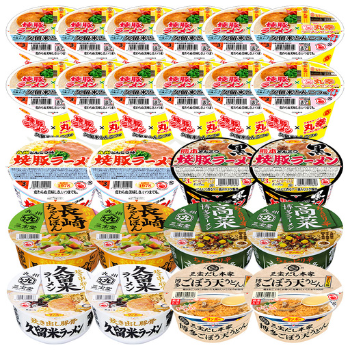 焼豚ラーメン×丸幸ラーメン・カップ麺詰合せ 計24食入(各1ケース) K001075