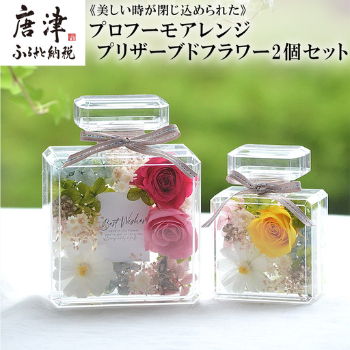 《美しい時が閉じ込められた》プロフーモアレンジ2個セット プリザーブドフラワー