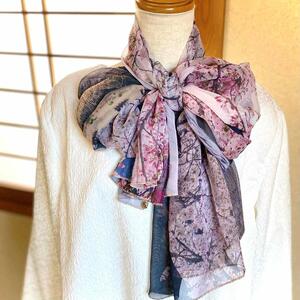 [マルナカ商事]京都スカーフ 「桜匂う 〜渡月橋〜」 1枚
