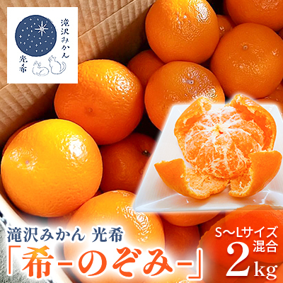 [2025年11月中旬より順次発送]滝沢みかん 光希「希-のぞみ-」2kg(S〜Lサイズ) 果物 柑橘 フルーツ 濃厚 薄皮 デザート 食後