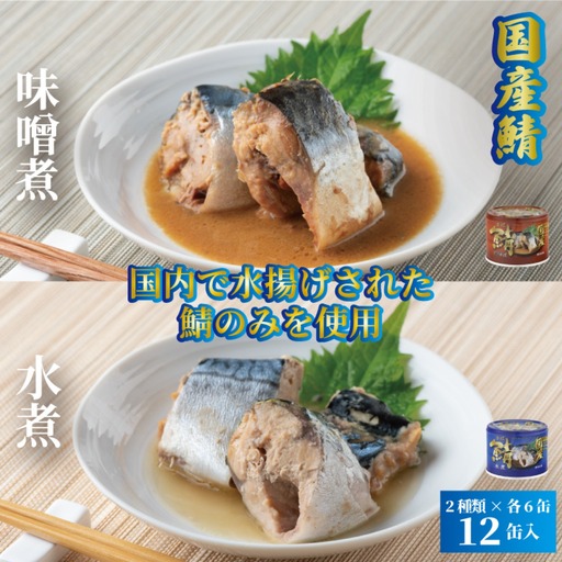 [ 缶詰 ] さば水煮 味噌煮 12個 | 缶詰
