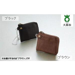 25・7-1 「馬革ポケット財布」ブラウン:ストラップ付