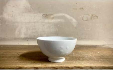白磁釉滴飯碗(中) 井上祐希作 (井上萬二窯) 有田焼 お茶碗 ご飯茶碗 飯碗 35000円 3.5万円 ae006