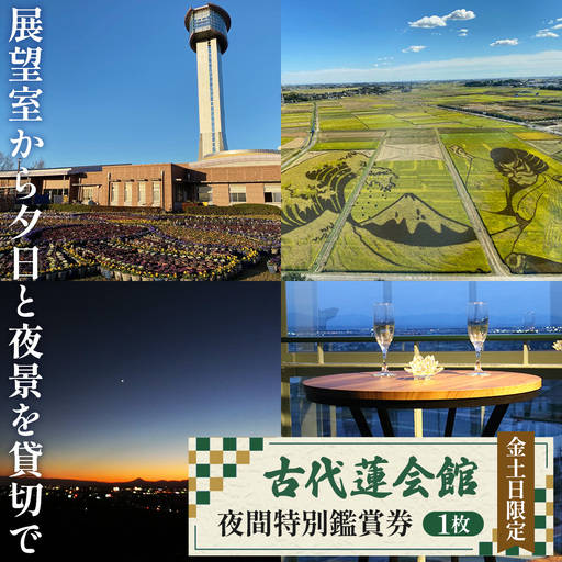 古代蓮会館・夜間特別鑑賞券～展望室から夕日と夜景を貸切で！～ No.338