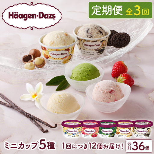 [全3回・連続]お試し定期便!ミニカップ セット ミルクアイス アイススイーツ アイスデザート デザート スイーツ アイスクリーム バニラ ストロベリー グリーンティー クッキー&クリーム マカデミアナッツ いちご 抹茶 人気 おすすめ お取り寄せ 北海道 浜中町 冷凍 送料無料