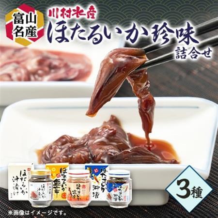 川村水産　ほたるいか塩辛・沖漬　3本_魚介・海産物   _【配送不可地域：離島】【1234337】