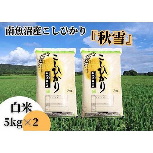 【令和8年 新米予約 全３回定期便】南魚沼産コシヒカリ「秋雪」白米10kg（5kg×2袋）×3回 新潟県の特A地区南魚沼市の美味しいお米【2026年10月上旬より1ヶ月以内に順次発送予定】｜コシヒカリ