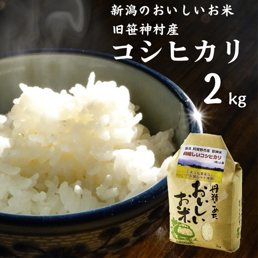 【令和7年産】旧笹神村産 コシヒカリ 2kg 白米 上泉 農家直送 コメドック 金賞 贈答 新潟県、米、こめ、コメ、精米 1Q11008