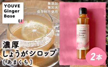 生姜好きさんにオススメ！ 濃厚 しょうがシロップ 2本セット【あまくち】国産 生姜シロップ 自家製 生姜 しょうが ショウガ ジンジャー シロップ 甘口 ドリンク 料理 調味料 高知 四万十 四万十市 しまんと 産地直送 39210-115-0001