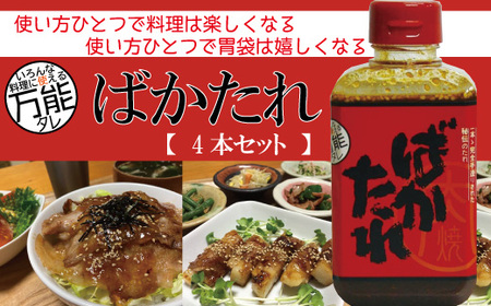 26-688．完全手作り！いろんな料理に使える万能な秘伝のたれ「ばかたれ」4本セット