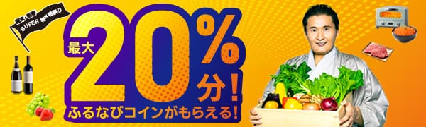 最大20%分！歳末・新春 SUPER特×特祭り　最大20%分ふるなびコインがもらえる！