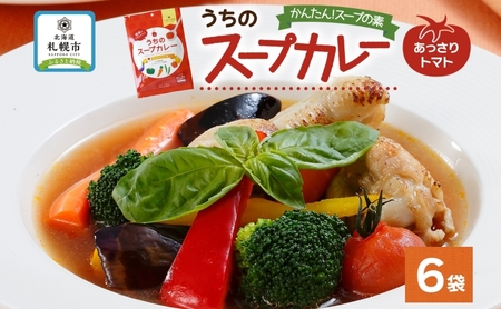 スープカレーの素 うちのスープカレー トマト味 2人前×6袋 小分け スープカレー スパイス トマト スープ カレー 簡単 手軽 料理の素 お取り寄せ ギフト ピーアンドピー 送料無料 北海道 札幌市