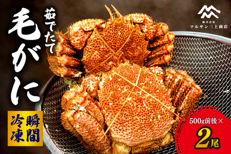 茹でたて毛がに(瞬間冷凍)500g前後×2尾