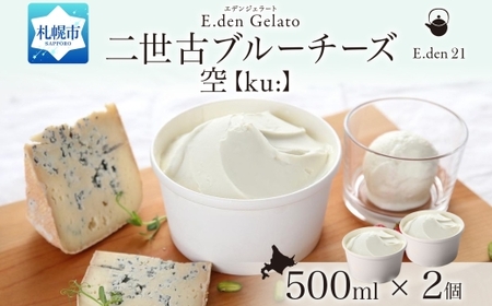 ジェラート 二世古ブルーチーズ空[ku:] 500ml×2個