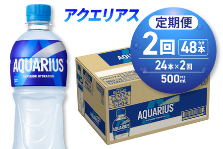 [2ヶ月定期便]アクエリアス500mlPET×24本 ペットボトル スポーツドリンク 清涼飲料水 アクエリアス ソフトドリンク アクエリアス スポーツドリンク スポドリ 札幌工場製造