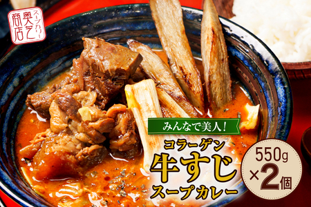 みんなで美人!奥芝商店 コラーゲン牛すじスープカレー[550g×2個/2~4人前入り] 北海道 レトルト 人気 札幌