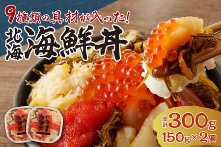 9種類の具材が入った!北海海鮮丼300g(150g×2個)