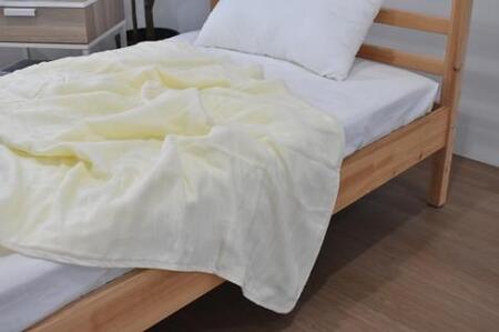 三河木綿 和晒し5重ガーゼケット 大判_イエロー[G0121]