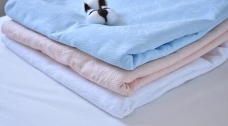 ジャガード織り フラットシーツ 同色2枚組み_ピンク[G0387]