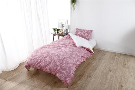 三河産 綿100% 120本ガーゼ毛布カバー_ペイズリーピンク[G0578]