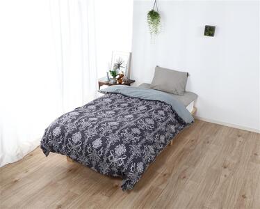 三河産 綿100% 高級130本ガーゼ掛けふとんカバー_モダングレー[G0580]