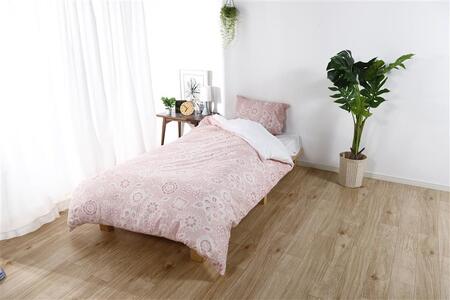 三河産 綿100%和晒し 120本ガーゼ掛けふとんカバー_レイスピンク[G0582]