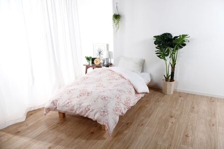 三河産 綿100%和晒し 120本ガーゼ掛けふとんカバー_ポピーピンク[G0582]