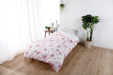 三河産 綿100%和晒し 120本ガーゼ掛けふとんカバー_コスモピンク[G0582]