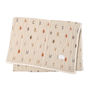 コットンとウールのいいとこ取り、大人用ふくふくガーゼケット_ベージュ(24251013)[G0583]