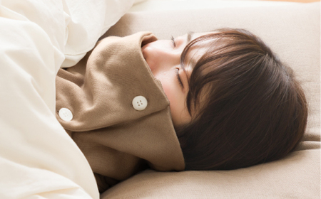 cumuco(クムコ)8重織ガーゼ ネックウォーマー(ボタン付き)_こげちゃ[G0437]