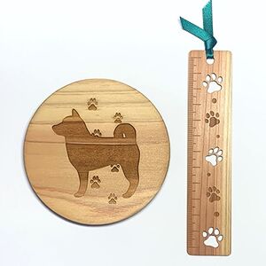 木製しおり・コースターセット(しおり:1枚 コースター:1枚)_雑貨・日用品 文房具・印鑑 雑貨・日用品 食器 _