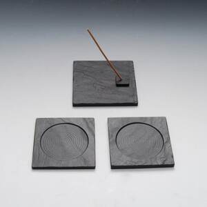[雄勝石]コースター四角2枚組&お香立てセット角100_雑貨 _