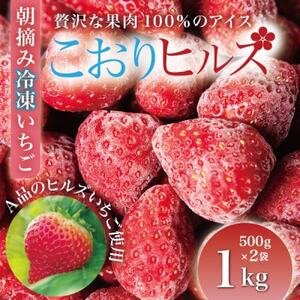 完熟朝摘み冷凍いちご『こおりヒルズ』1kg【ヘタなし・急速冷凍】宮城のいちご農家から直送_果物・フルーツ いちご  イチゴ 苺_【配送不可地域：離島】【1497568】