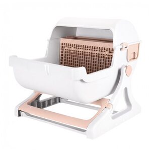 掃除が簡単 SunRuck 半自動猫用トイレ SR-ACT01-BE ベージュ_ ペット用品 _