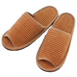 スリッパ インドコットンLサイズ ブラウン つま先滑り止め付き
