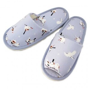 スリッパ シマエナガ外縫いMサイズ サイズ25cmまで パープル1足