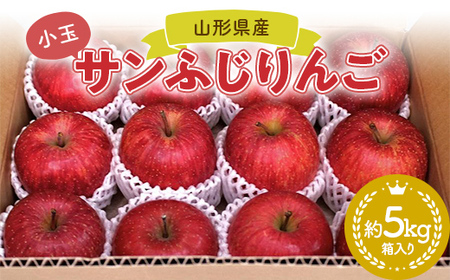 [2025年12月発送開始]小玉ふじりんご 山形県産 小玉りんご(サンふじりんご)約5kg 箱入り