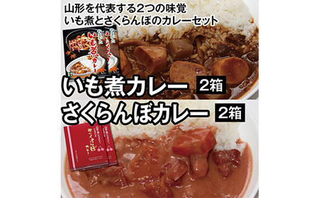 山形県の名産品 いも煮カレーとさくらんぼカレーのセット F2Y-3975
