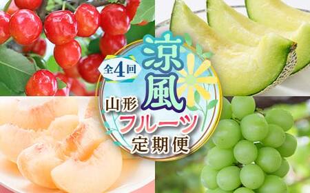 [2026年度 先行予約]涼風フルーツ定期便 全4回 さくらんぼ メロン 桃 シャインマスカット 果物 フルーツ